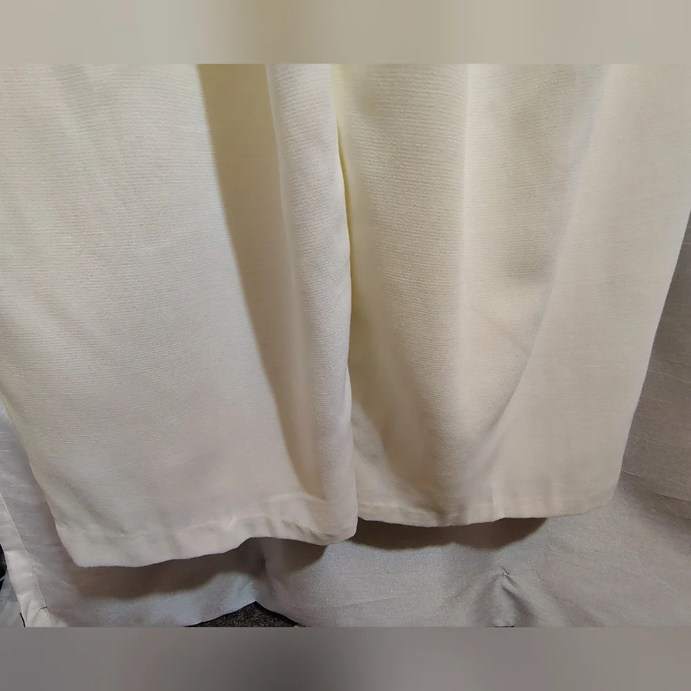 Working Classics Ankle Pants,Women Ivory,Satin Lined, ZipUp,Strght Leg,Pleats,26 - Picture 6 of 7